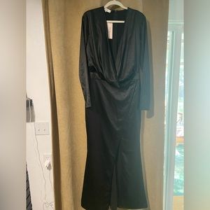 House of CB black plunge neck dress. Never worn, new with tags.